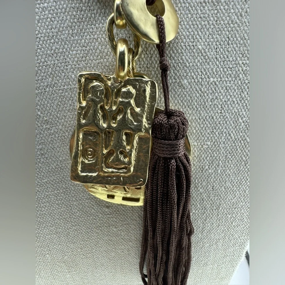Chico’s Long Pendant Tassel Statement Necklace‎ 35”-39”